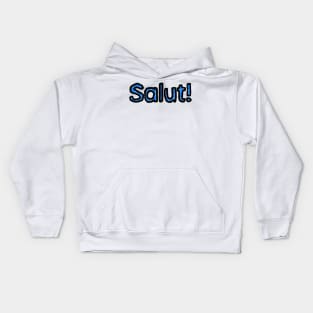 Hello in French - (Blue) Kids Hoodie